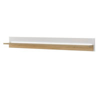 WANDBOARD weiß matt, Eiche Wotan 201 cm, Wandregal inklusive Beleuchtung - Eiche Wotan/Weiß, Holzwerkstoff (201/24/24cm) - Furn.Design