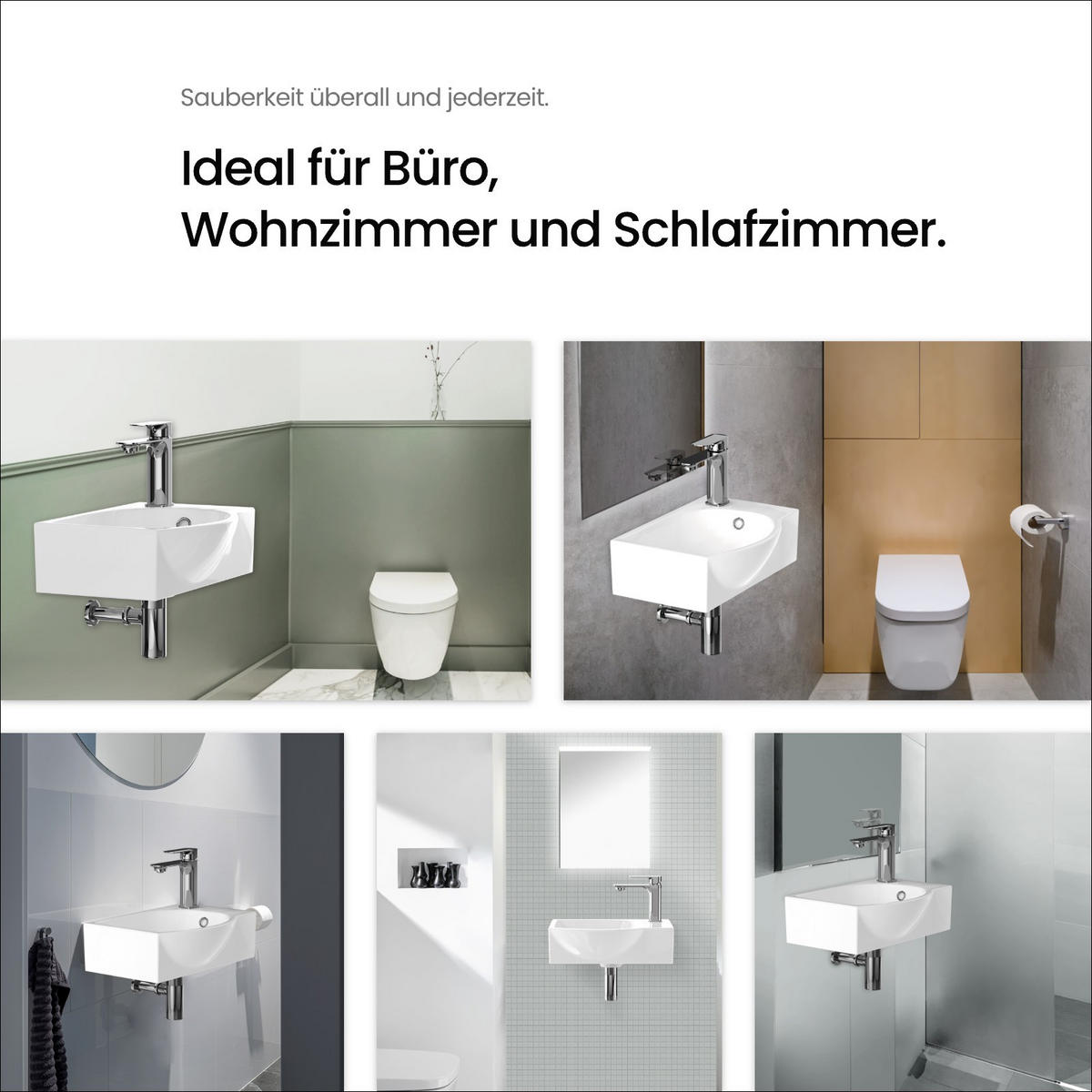 WASCHBECKEN Keramik Mit Hahnloch links Strahlend Weiß 40,5 / 28 / 14 cm - Weiß, Keramik (28/14/40.5cm) - EMKE