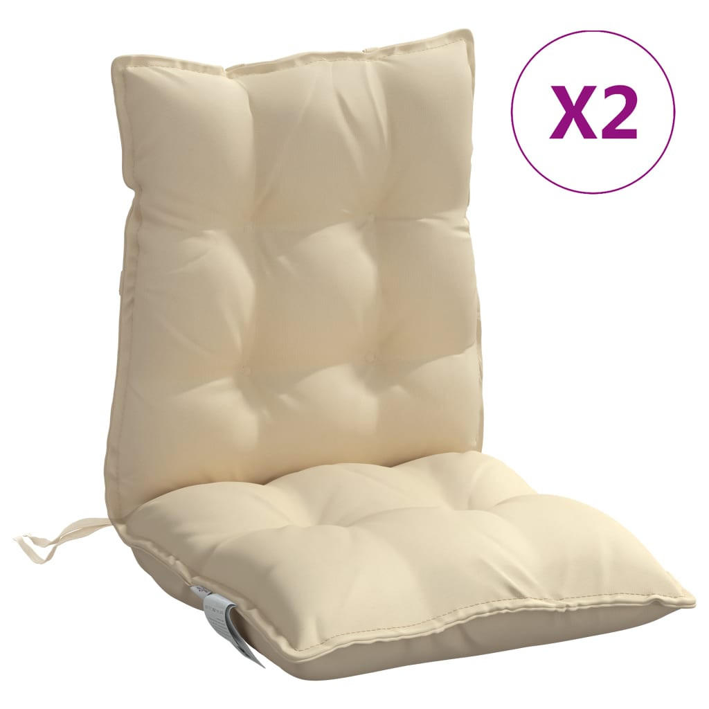 NIEDRIGLEHNER-AUFLAGEN 2Er Set Beige Oxford-Gewebe - Beige, Textil (50/7/100cm) - vidaXL