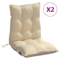 NIEDRIGLEHNER-AUFLAGEN 2Er Set Beige Oxford-Gewebe - Beige, Textil (50/7/100cm) - vidaXL