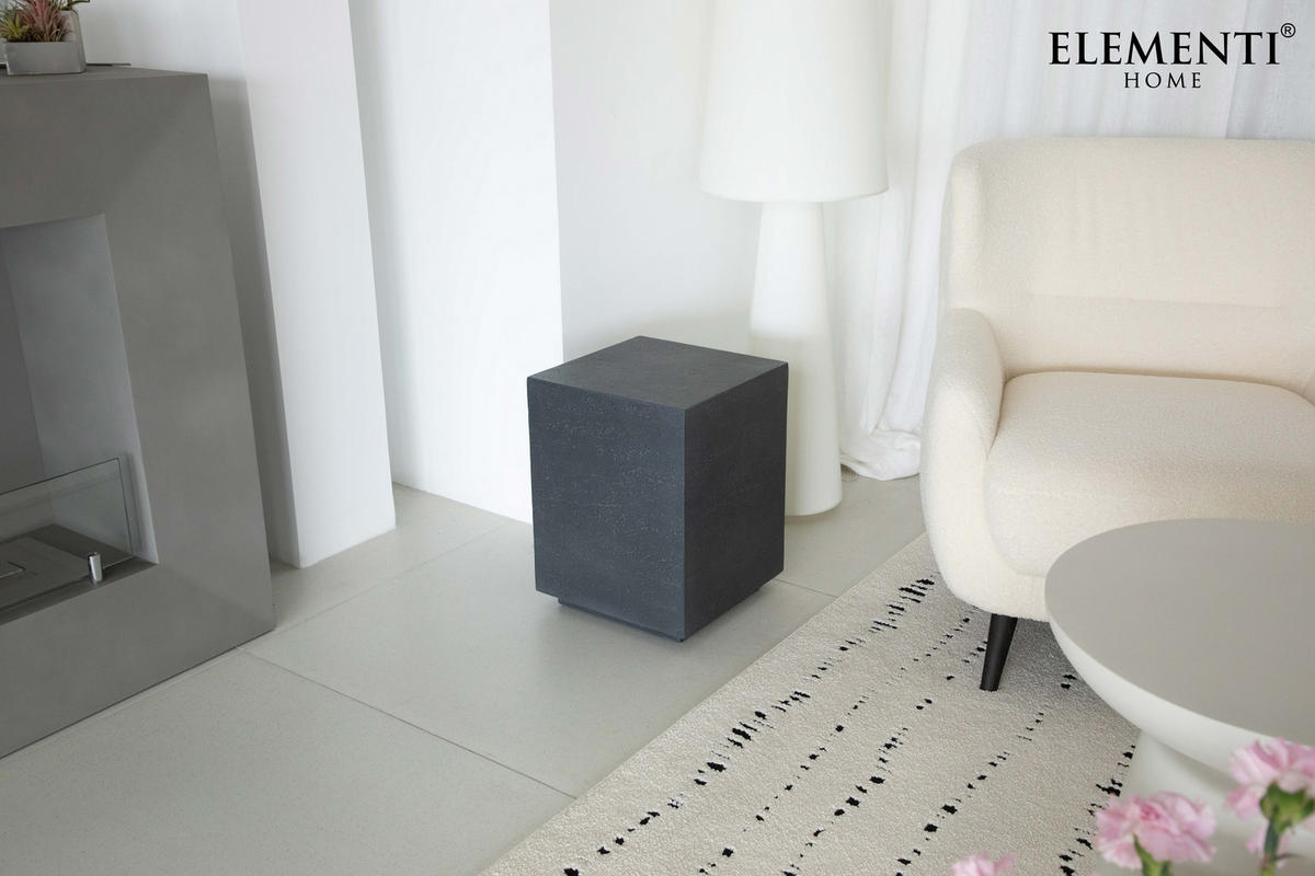 BEISTELLTISCH TEVERE aus GF-Beton, Wetterbeständig, 35x35x46 cm - Dunkelgrau, Naturmaterialien (35/35/46cm) - Elementi