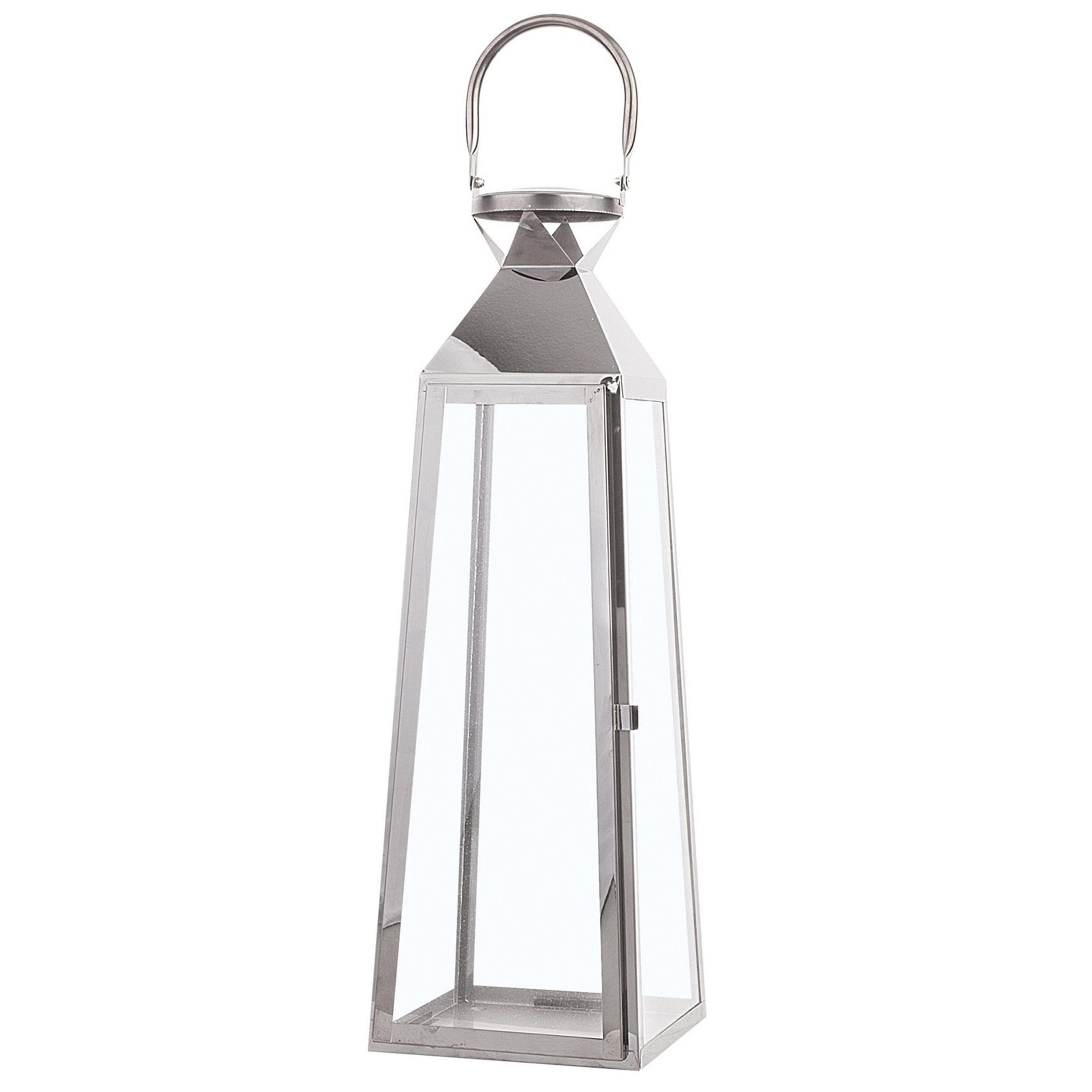 LATERNE Silber Crete - Silberfarben, Metall (17/53/17cm) - Beliani