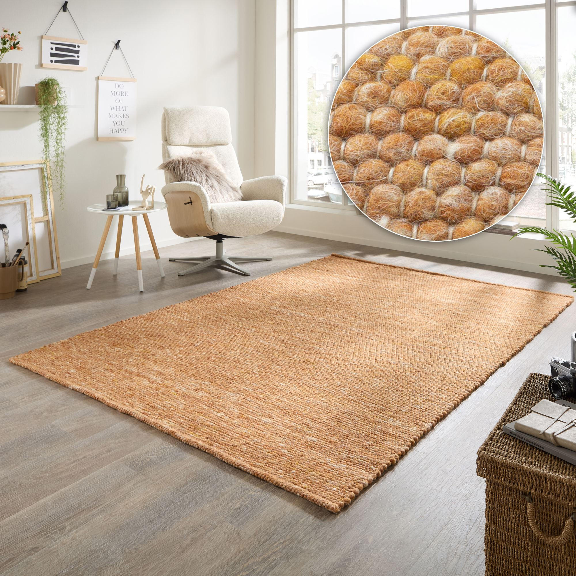 Thumbnail - Rug and Roll Handwebteppich, Terracotta, Textil, Uni, Rechteckig, 40x60 cm, für Fußbodenheizung geeignet, Teppiche & Böd...