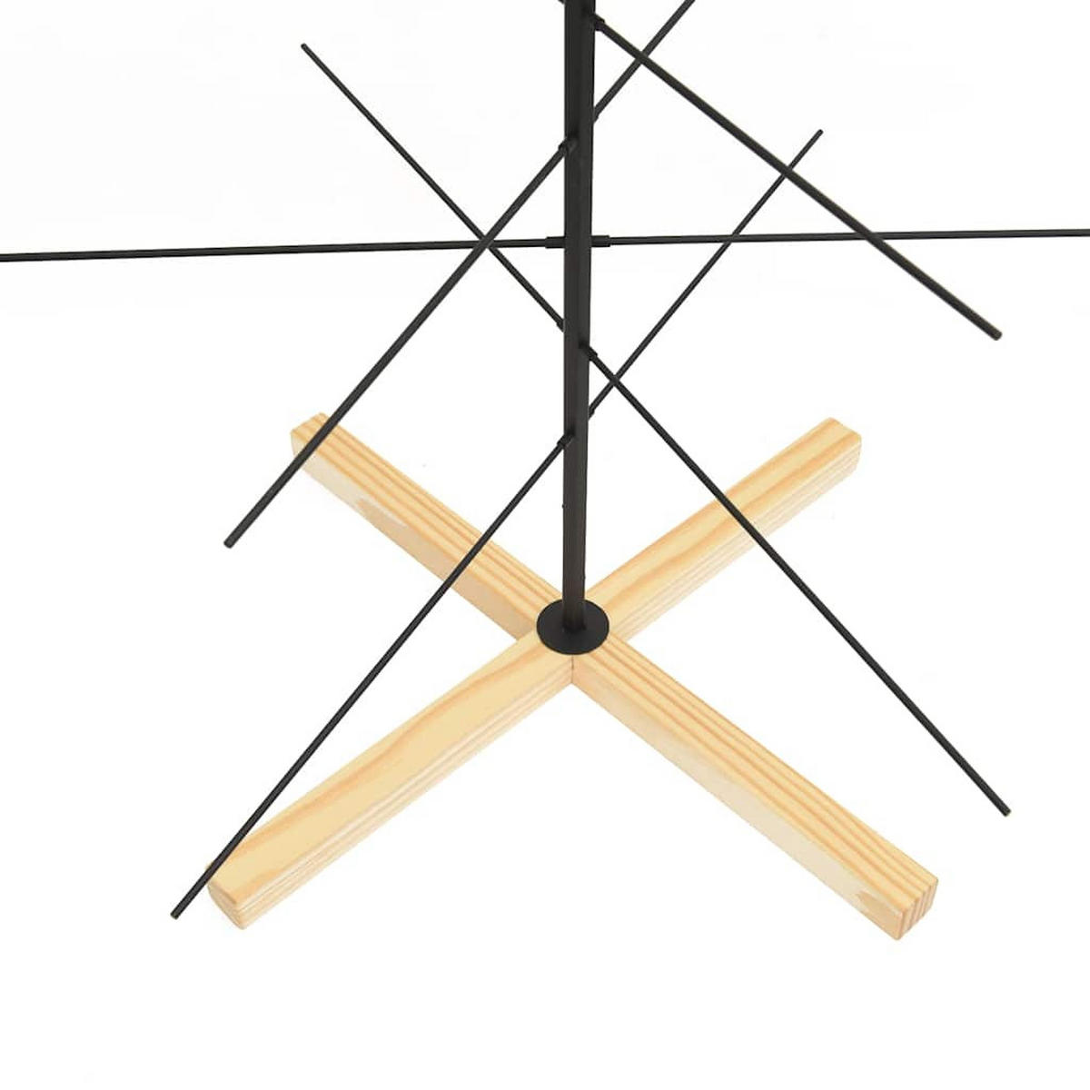 WEIHNACHTSBAUM Metall Mit Holzständer Schwarz 180 Cm - Schwarz, Metall (180cm) - vidaXL