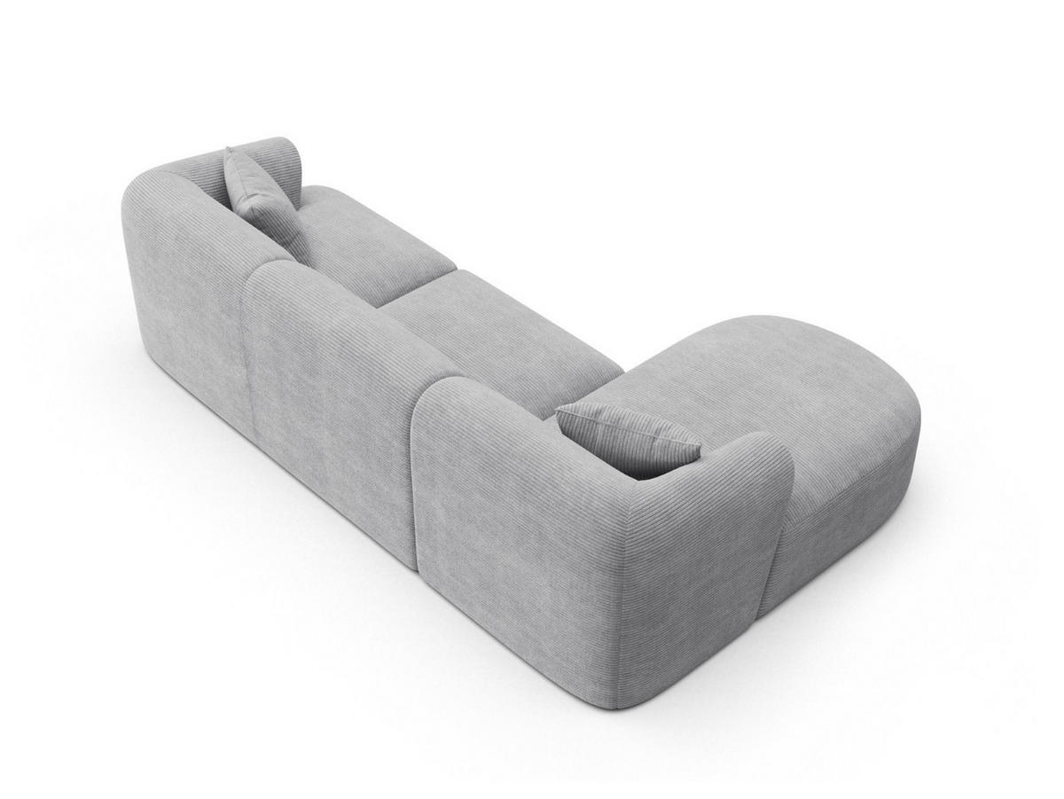 MODULARES-ECKSOFA links Campi aus Cord silber 4 Sitzplätze - Silberfarben, Textil (156/256cm) - Cosmopolitan Design