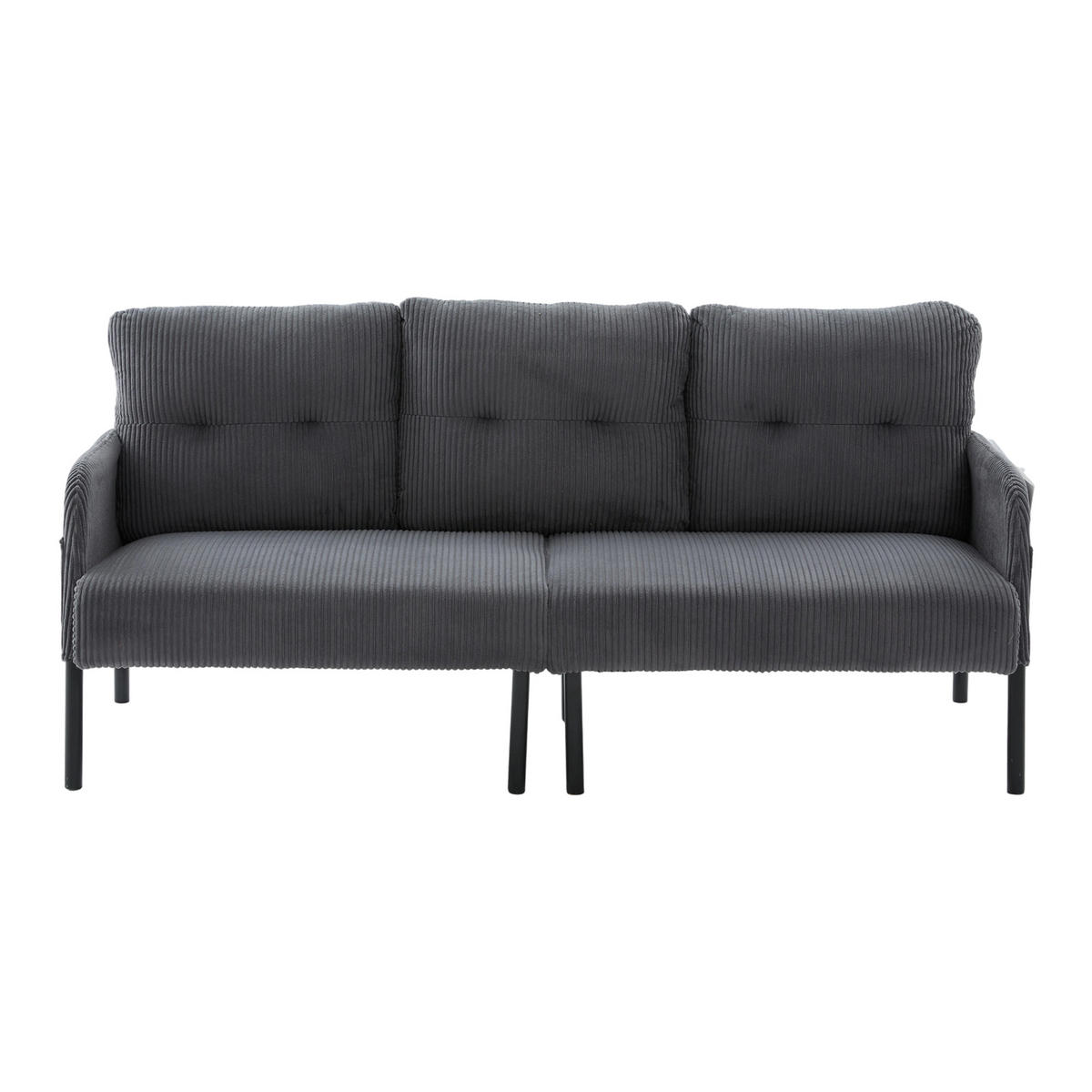 3-SITZER-SOFA DE-33596 mit Seitentaschen Grau - Grau, Metall (171/80/72cm) - ComfortXL