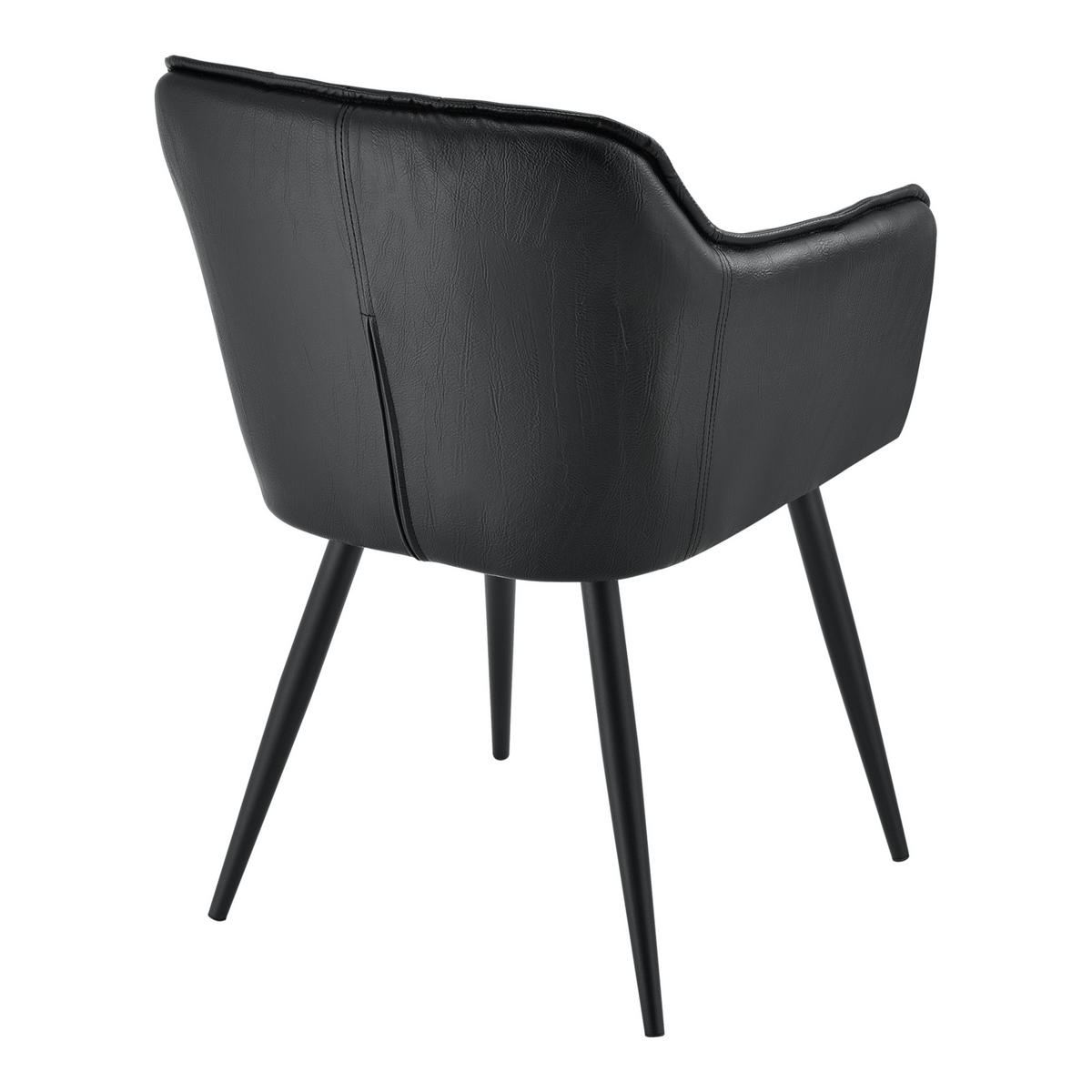 ARMLEHNSTUHL Birmingham - Schwarz, Textil/Metall (57/81/53cm) - [en.casa]