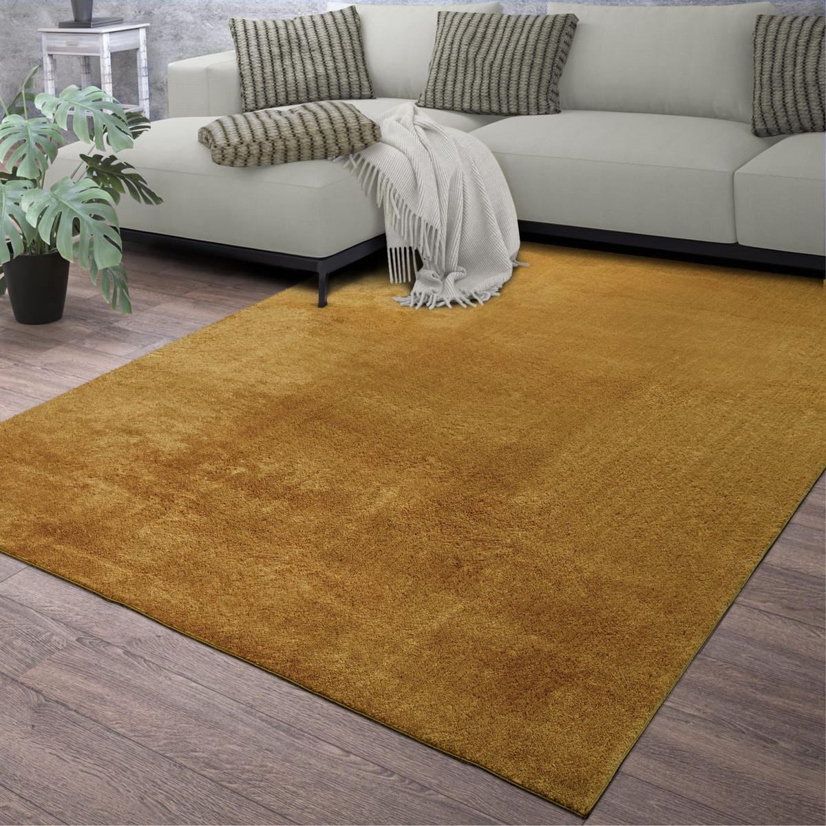 FLACHWEBETEPPICH Senfgelb 240 x 340 cm - Hellgelb, Kunststoff (240/340cm) - TT Home