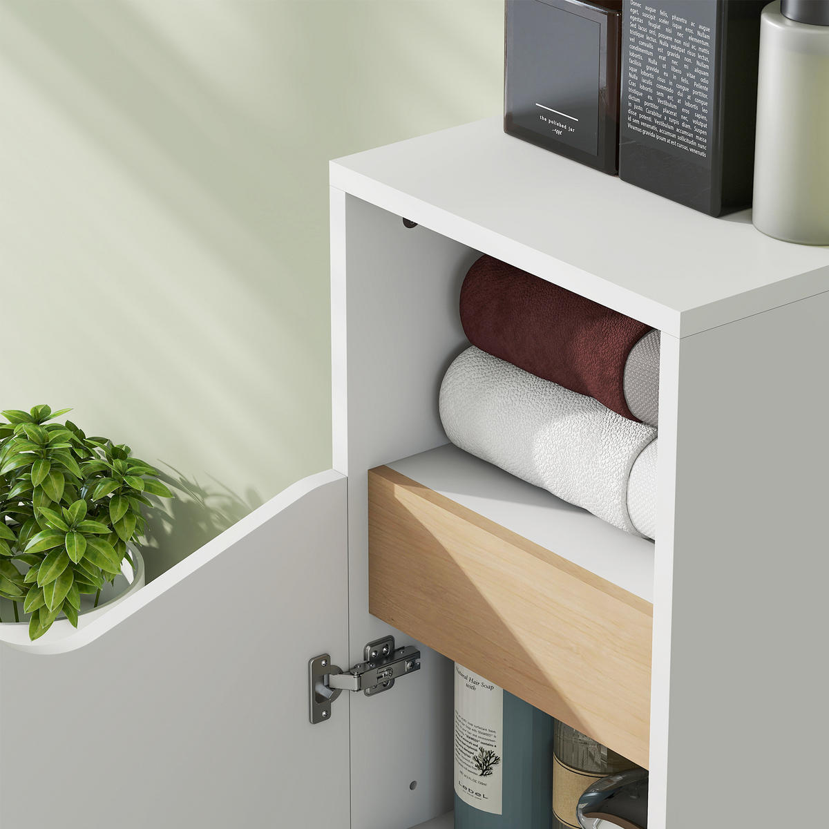 HOCHSCHRANK DE-08526 mit verstellbaren Ablagen & Soft-Close Weiß - Weiß, Holzwerkstoff (30/71.5/30cm) - ComfortXL