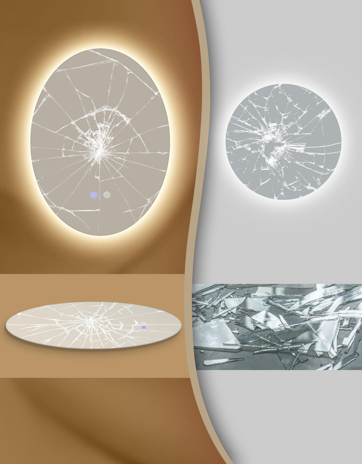 LED BADEZIMMERSPIEGEL 3/60/80cm - Weiß, Glas (3/80/60cm) - Nettlife