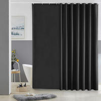 DUSCHVORHANG Schwarz 275 x 180 cm - Schwarz, Textil (275/180cm)