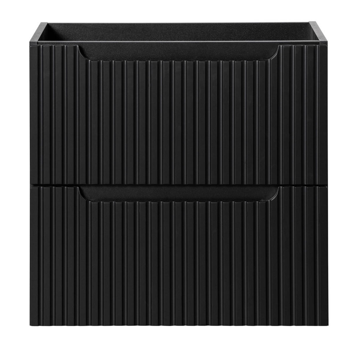 BADMÖBEL-SET Nova 2 Teile Schwarz Matt - 60 x 40 x 58 cm - Schwarz, Holz (60/58/40cm) - Badplaats