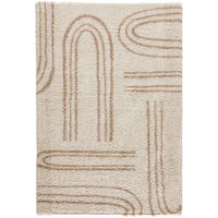 TEPPICH shaggy mit grafischem Muster in Beige Olympe 200x280 cm - Beige, Textil (200/280cm) - Nazar Rugs