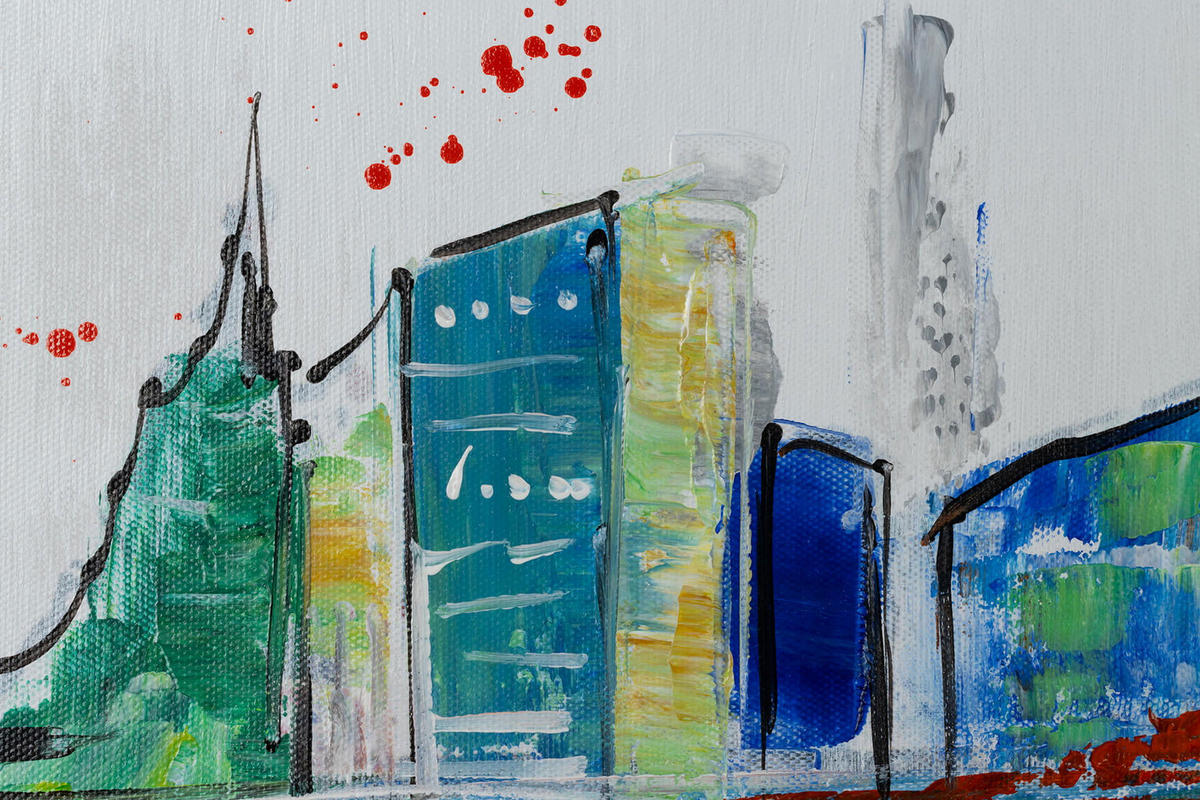 ACRYLBILD HANDGEMALT 120/60 cm - Multicolor/Grau, Holz/Textil (1.7/60cm) - KUNSTLOFT
