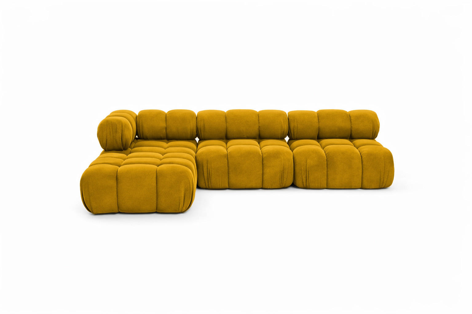 ECKSOFA L-Form Modulare, Veloursstoff Salvador, Gelb, Links, Selia - Gelb, Holz (285/160cm) - Kaiser Möbel