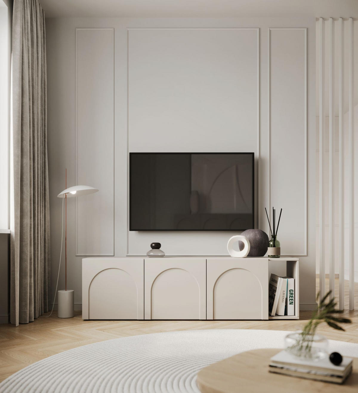 TV stolek Arkadia kašmírově šedý 175/49/35 cm - kašmírová, kompozitní dřevo (175/49/35cm) - Selsey