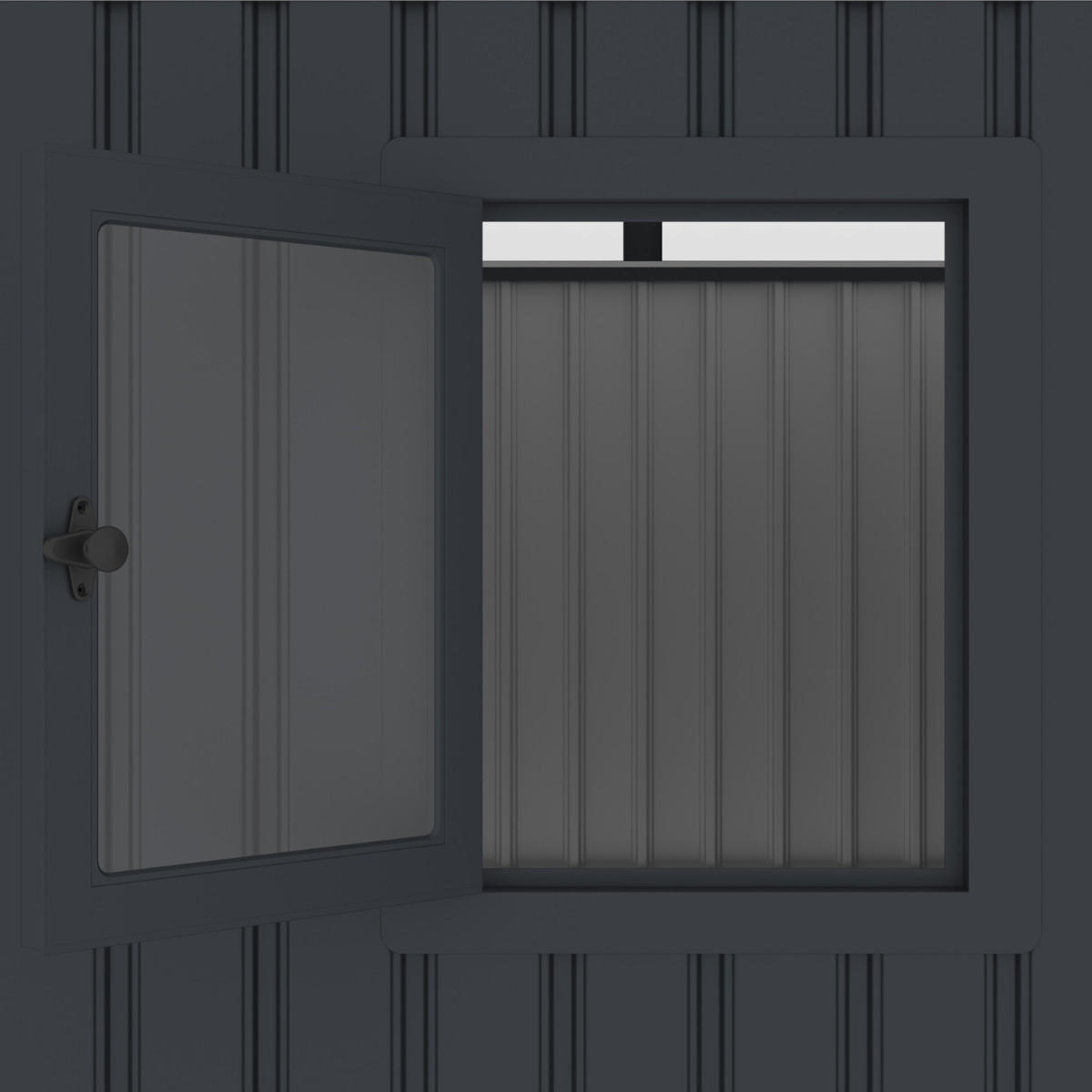 GERÄTEHAUS TOM Dunkelgrau mit Doppeltür und Schließzylinder 230/230/222 cm - Grau, Kunststoff (80/175/120cm) - Plats Outdoor solution