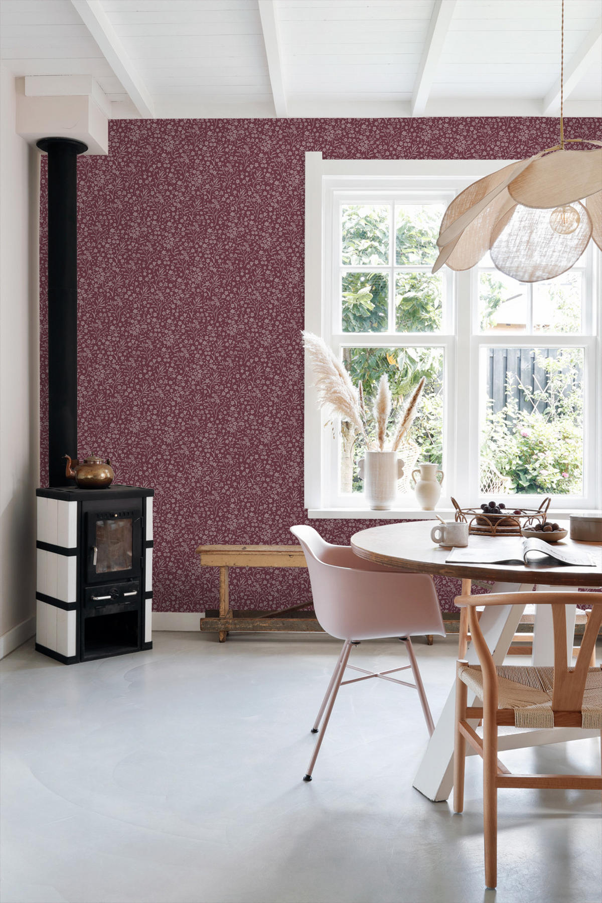 TAPETE Blumen 50 x 900 cm - Lila, Papier (50/0.1cm) - ESTAhome