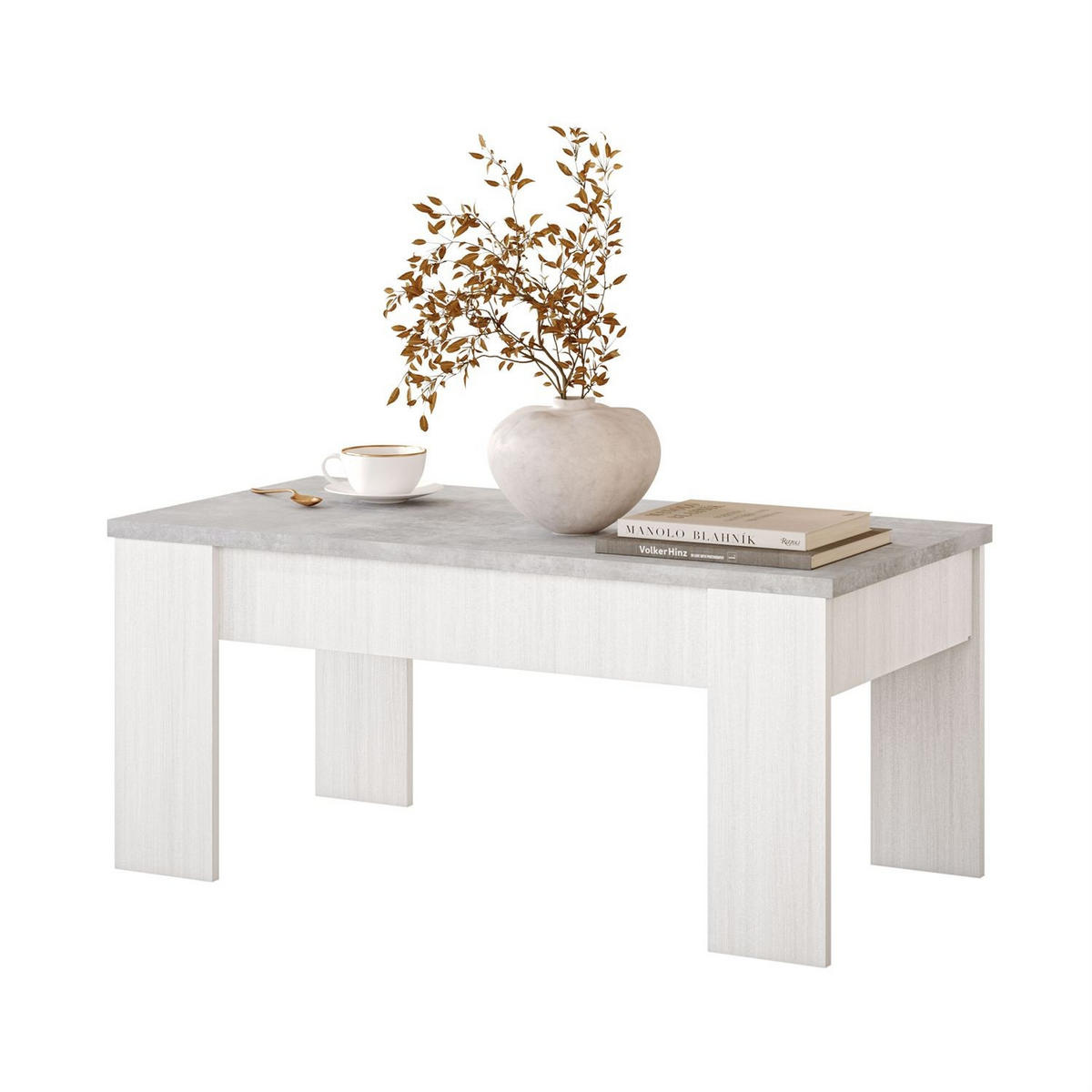 COUCHTISCH APERTO ausklappbar - Hellgrau, Holzwerkstoff (100/45/50cm) - Lookway