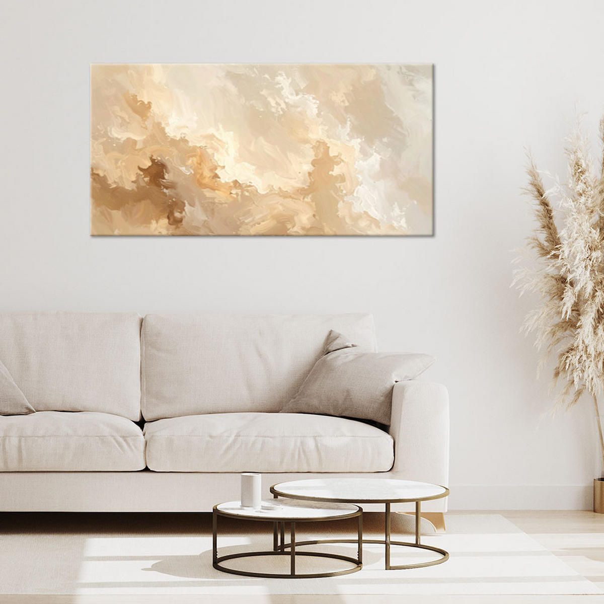 LEINWANDBILD Abstraktion 80x40cm - Beige, Textil (80/40cm) - Feeby