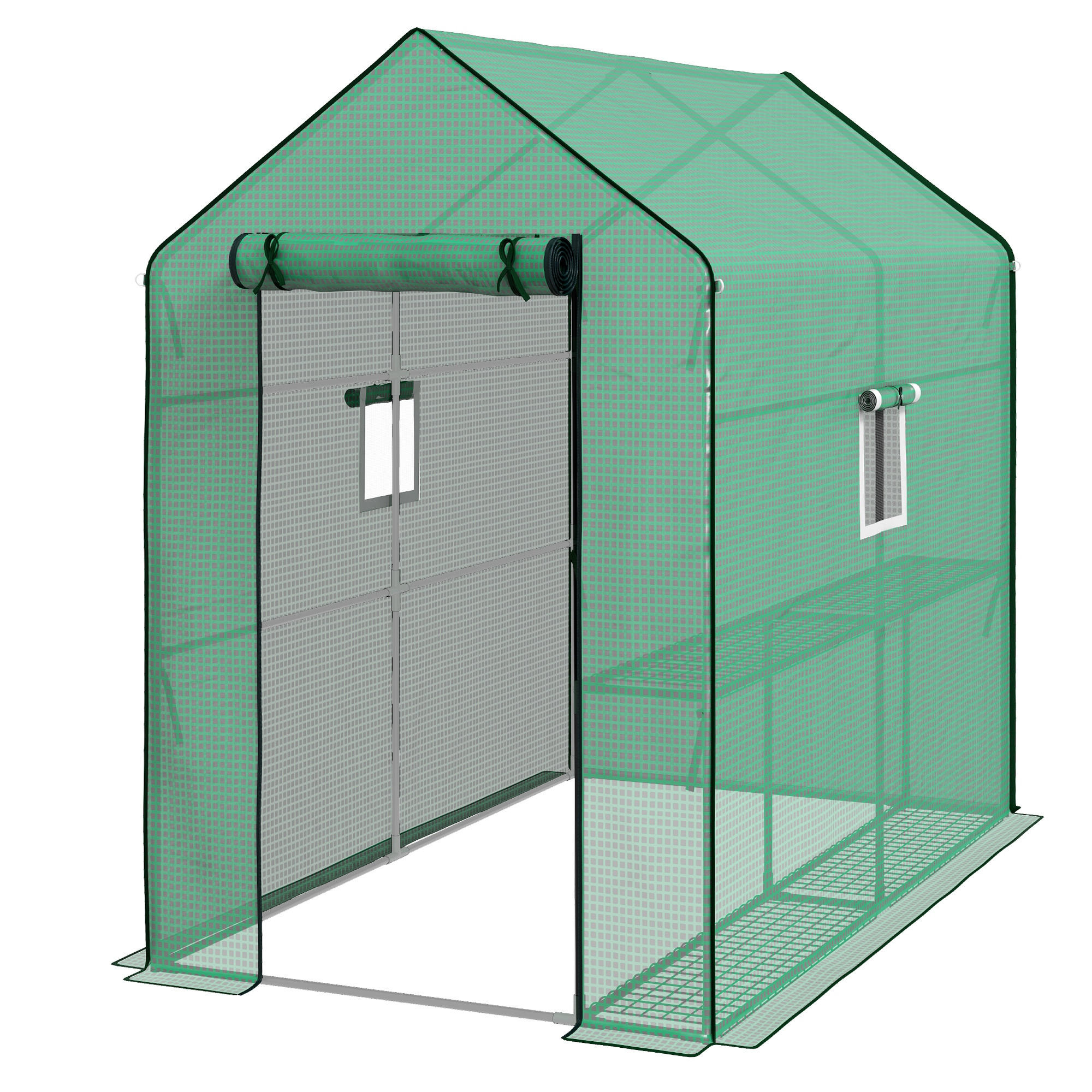 PE-FOLIE für Tunnelgewächshaus, Grün 140 x 213 x 190 cm - Grün, Kunststoff (213/190/140cm) - Outsunny