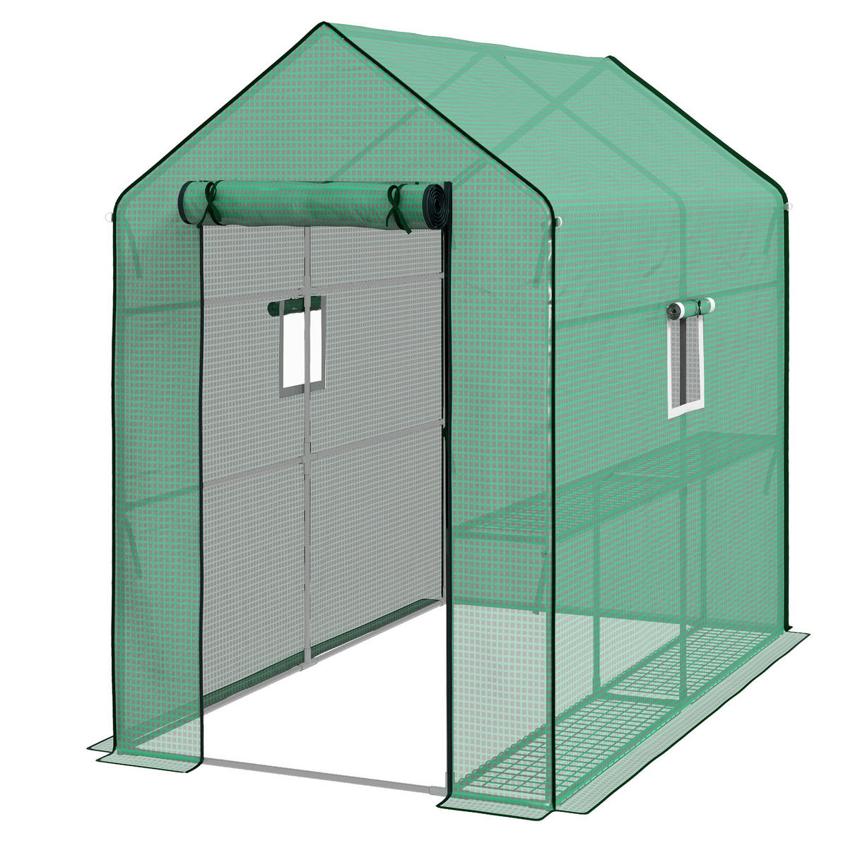 PE-FOLIE für Tunnelgewächshaus, Grün 140 x 213 x 190 cm - Grün, Kunststoff (213/190/140cm) - Outsunny