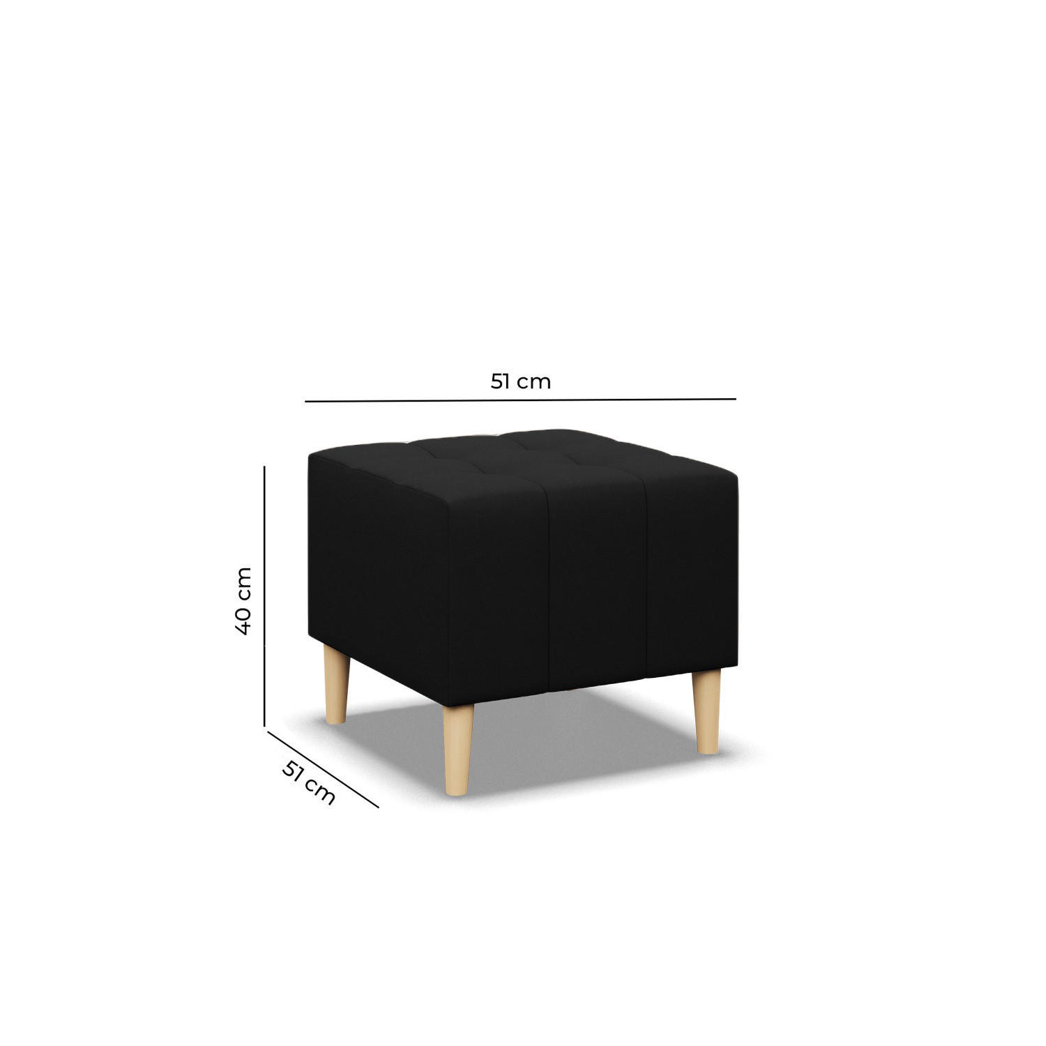 Thumbnail - Xxxl Sitzpouf, Schwarz, Textil, 50x40x50 cm, Wohnzimmer, Hocker, Sitzhocker