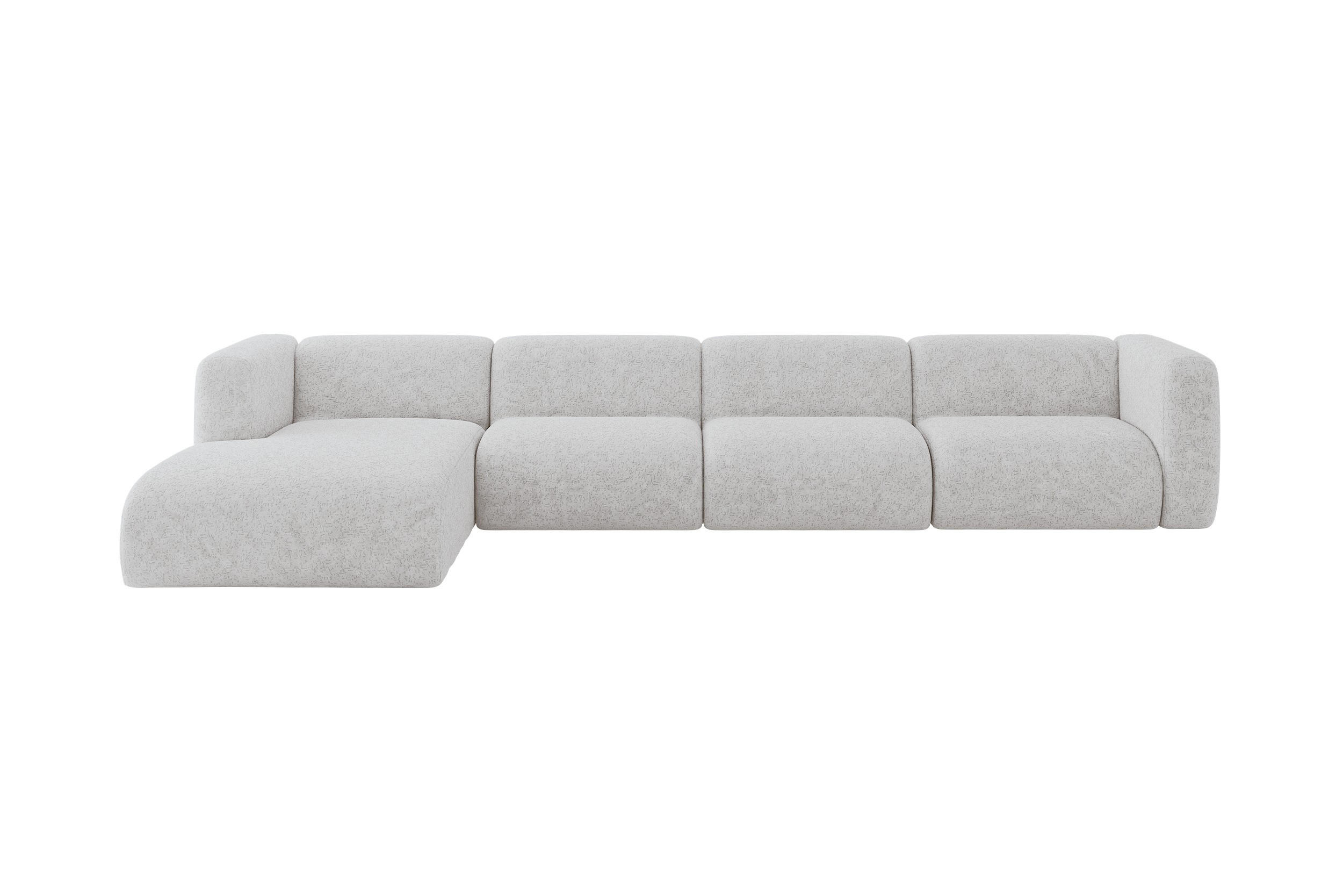 ALTDECOR ROHOVÁ SEDAČKA S LEVOU OTOMANOU MIRA-L3 409x179x70 Šedá Velur