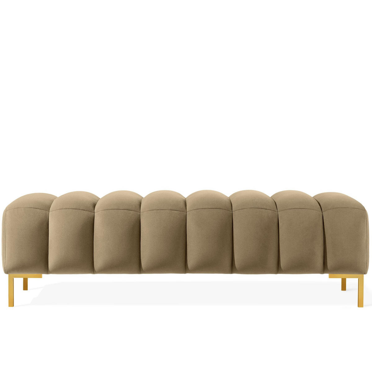 POLSTERBANK Bettbank PECCO, Metallbeinen - Beige/Goldfarben, Holz/Textil (160/50/50cm) - KONSIMO®