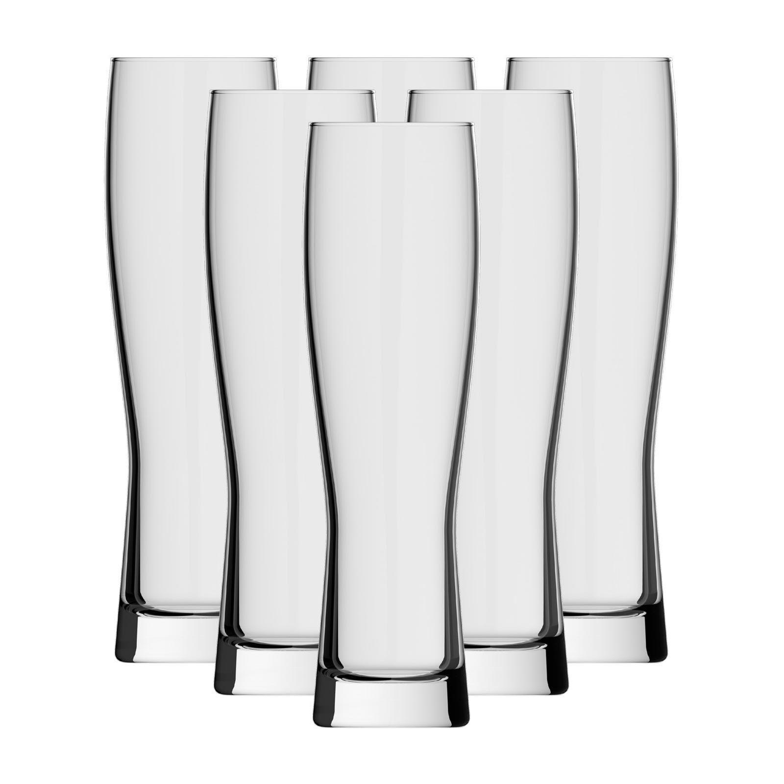 WEIZENBIERGLÄSER Monaco Slim transparent 0,5 l 6er Set - Transparent, Glas (0.5L) - Rastal
