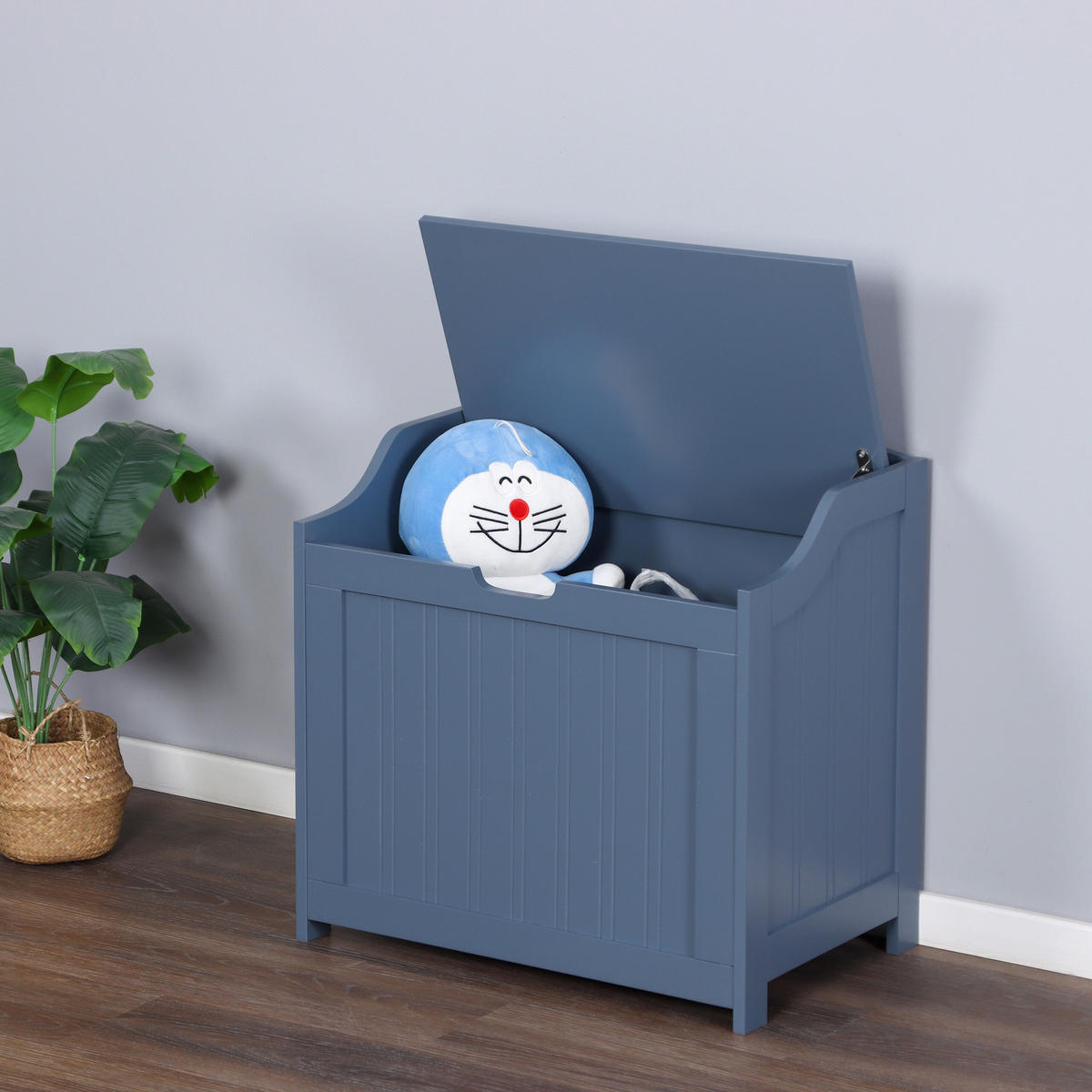 WÄSCHETRUHE - Grau, Holzwerkstoff (56/53/36cm) - Relaxdays