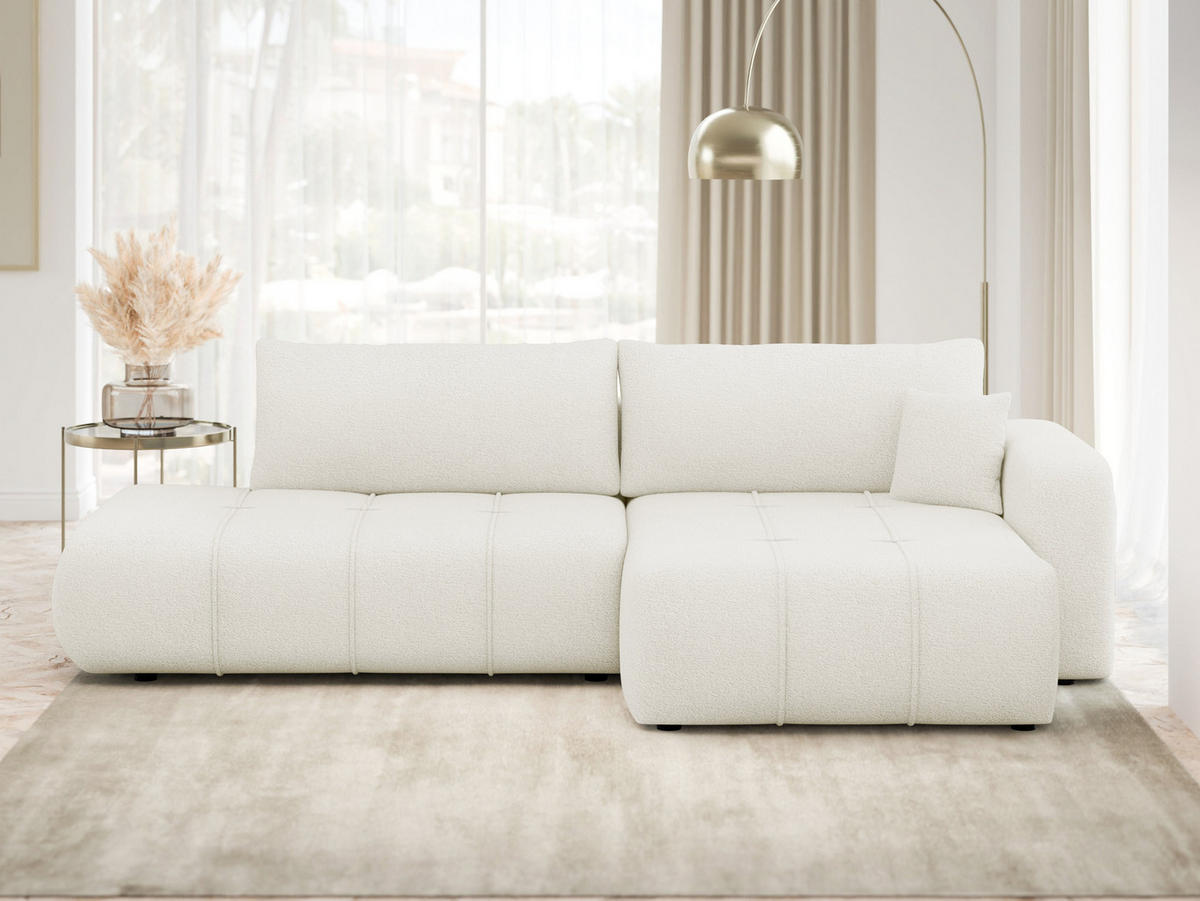 ECKSOFA Furyn O, Seite: Rechts - Creme/Schwarz, Holzwerkstoff/Kunststoff (262/145cm) - MIRJAN24