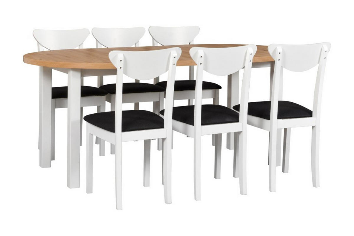 ESSTISCH Poli 4, 100-180 cm, artisan - Schwarz/Eiche Artisan, Holz (180/100/76cm) - Leaf Design