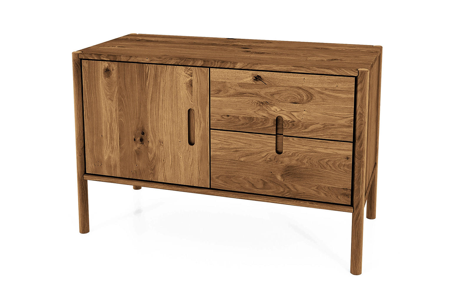 KOMMODE INA Wildeiche - Alteiche, Holz (97/64/46cm) - byoak