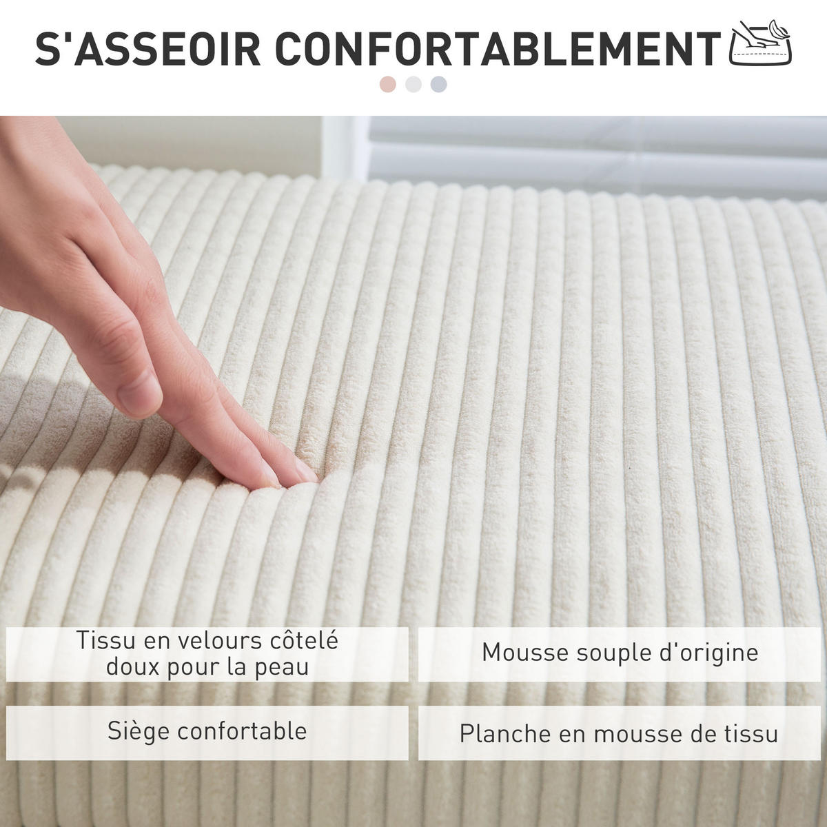 TRUHENBANK DE-16407 mit Stauraum und Cordbezug Beige - Beige, Textil (112/40/42cm) - ComfortXL