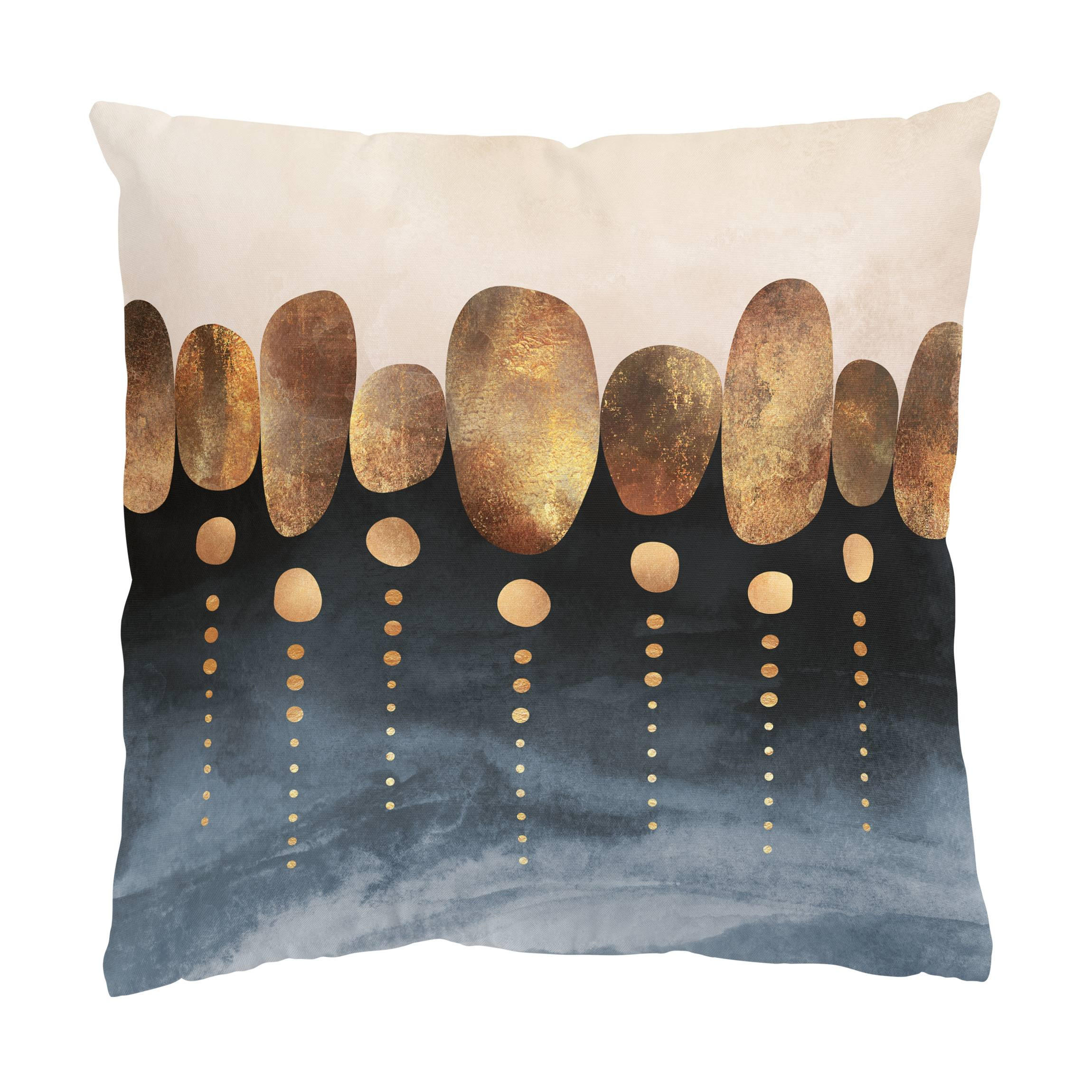 KISSENBEZUG Abstrakte goldene Steine 50/50 cm - Goldfarben, Textil (50/50cm) - Bilderwelten