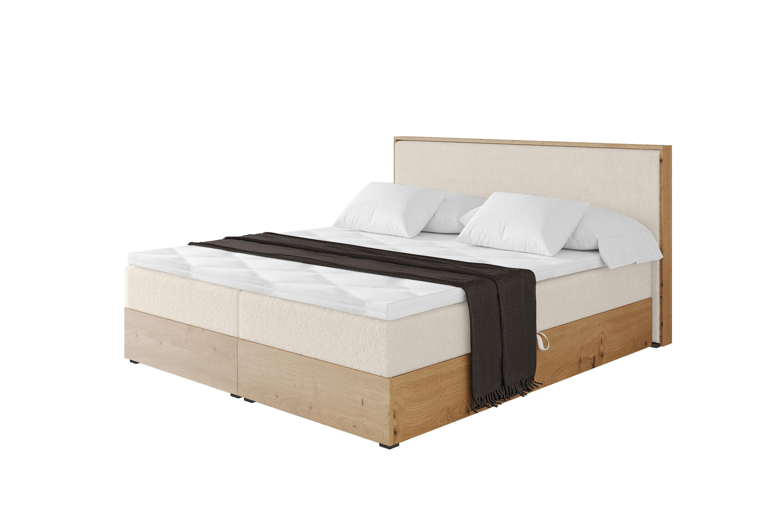 BOXBETT LOLLI9 - 200x200 - H4 Hellbeige - Sandfarben, Holzwerkstoff (200/200cm) - ALTDECOR