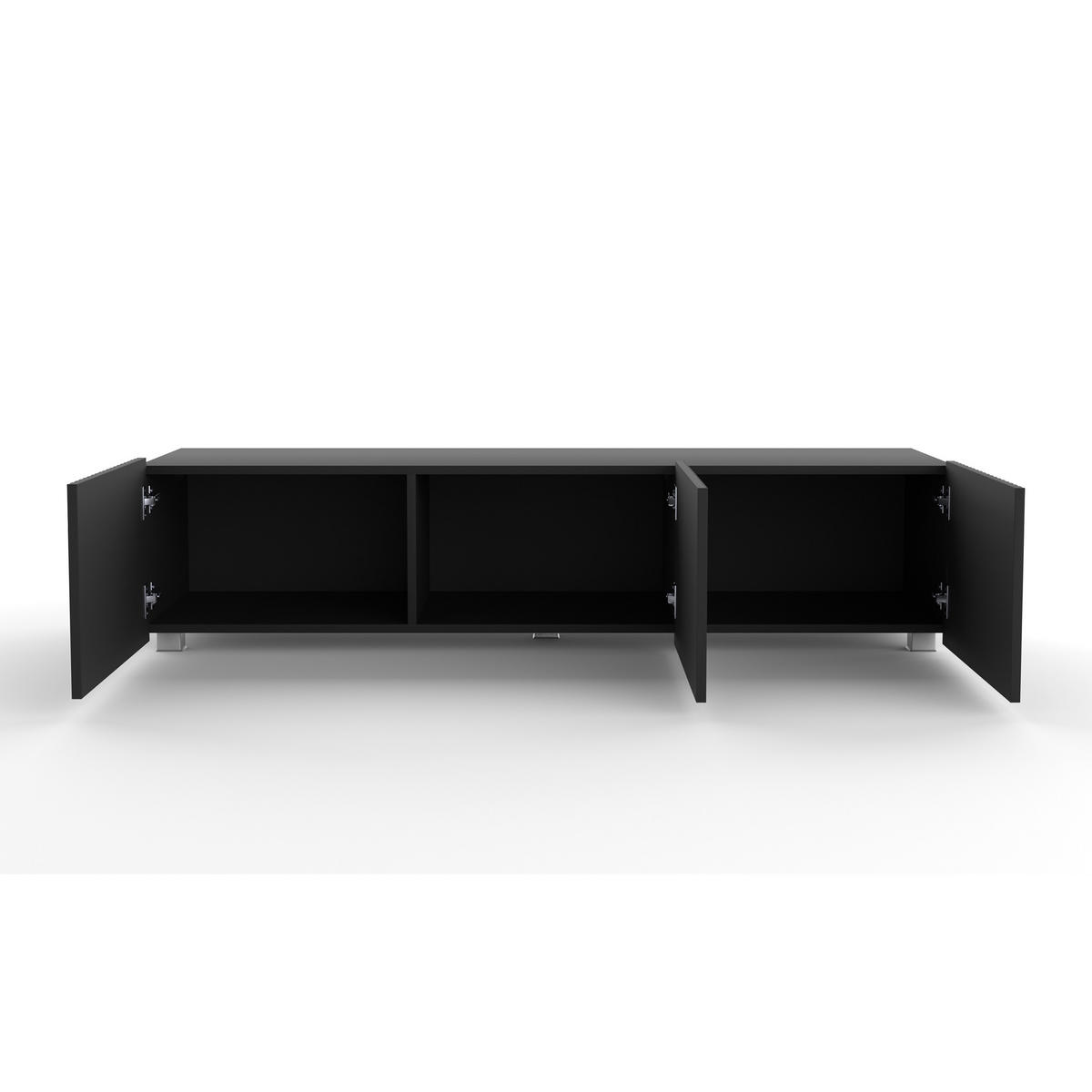 LOWBOARD Kavell mit 2 Türen, 150 cm, stehend/hängend, schwarz matt - Schwarz, Holzwerkstoff (150/37.5/43cm) - Beautysofa