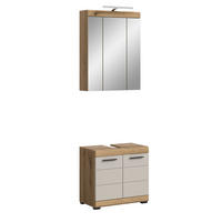 BAD-SET SCOUT 3-tlg . (B/H/T: ca. 60/191/34 cm) in Evoak Oak Nachbildung/- - Eichefarben, Holz (60/191/34cm)