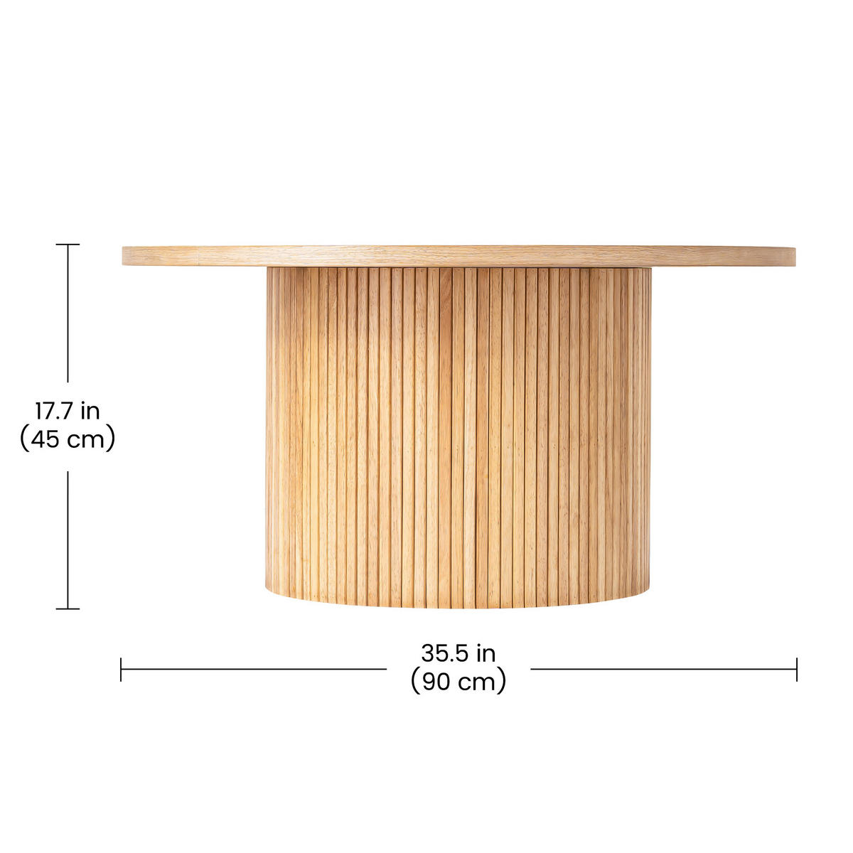 COUCHTISCH 90/90/40 cm Natur mit MDF Holz und Gummiholzkonstruktion - Naturfarben, Holz (90/90/45cm) - OKWISH