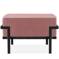 GARTENLOUNGE-HOCKER TRIGLO auf Metallfüßen, Modern, Dunkelgrau - Dunkelgrau/Rot, Textil/Metall (69/44/54cm) - KONSIMO®