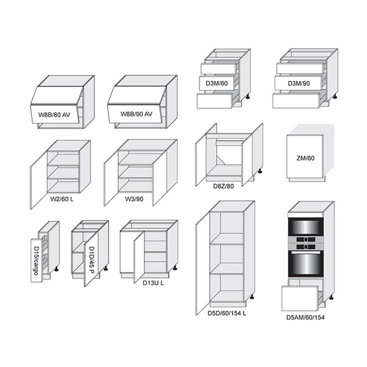 WINKELKÜCHE eiche artisan / schwarz matt & smaragdgrün super matt 13-teilig - Braun/Grün, Holzwerkstoff (365/207/270cm) - Feldmann-Wohnen