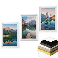 WANDBILDER 3er-Set - 40x60 cm Weißer Rahmen - Spiegelung des Waldes in Bergseen - Weiß, Kunststoff (40/60cm) - ArtPrintCave