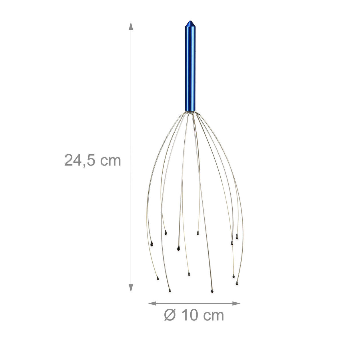 KOPFMASSAGEGERÄT - Blau, Metall (9/9/25.5cm) - Relaxdays