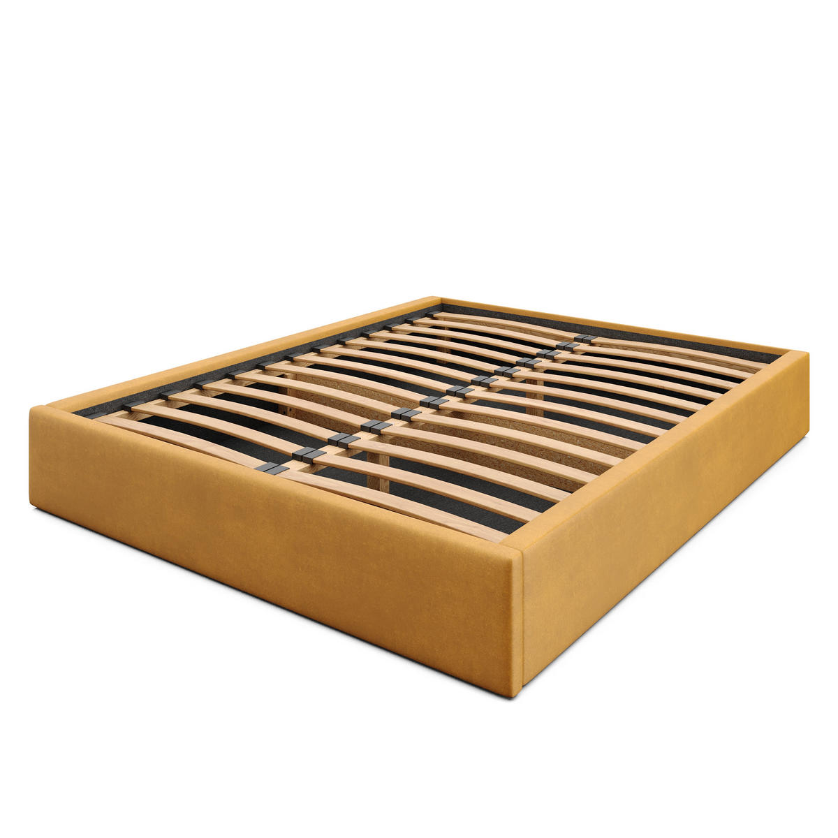 POLSTERBETT 160x200cm Bett mit Stauraum Lattenrost Gelb - Gelb, Holz/Holzwerkstoff (160/200cm) - Muralo