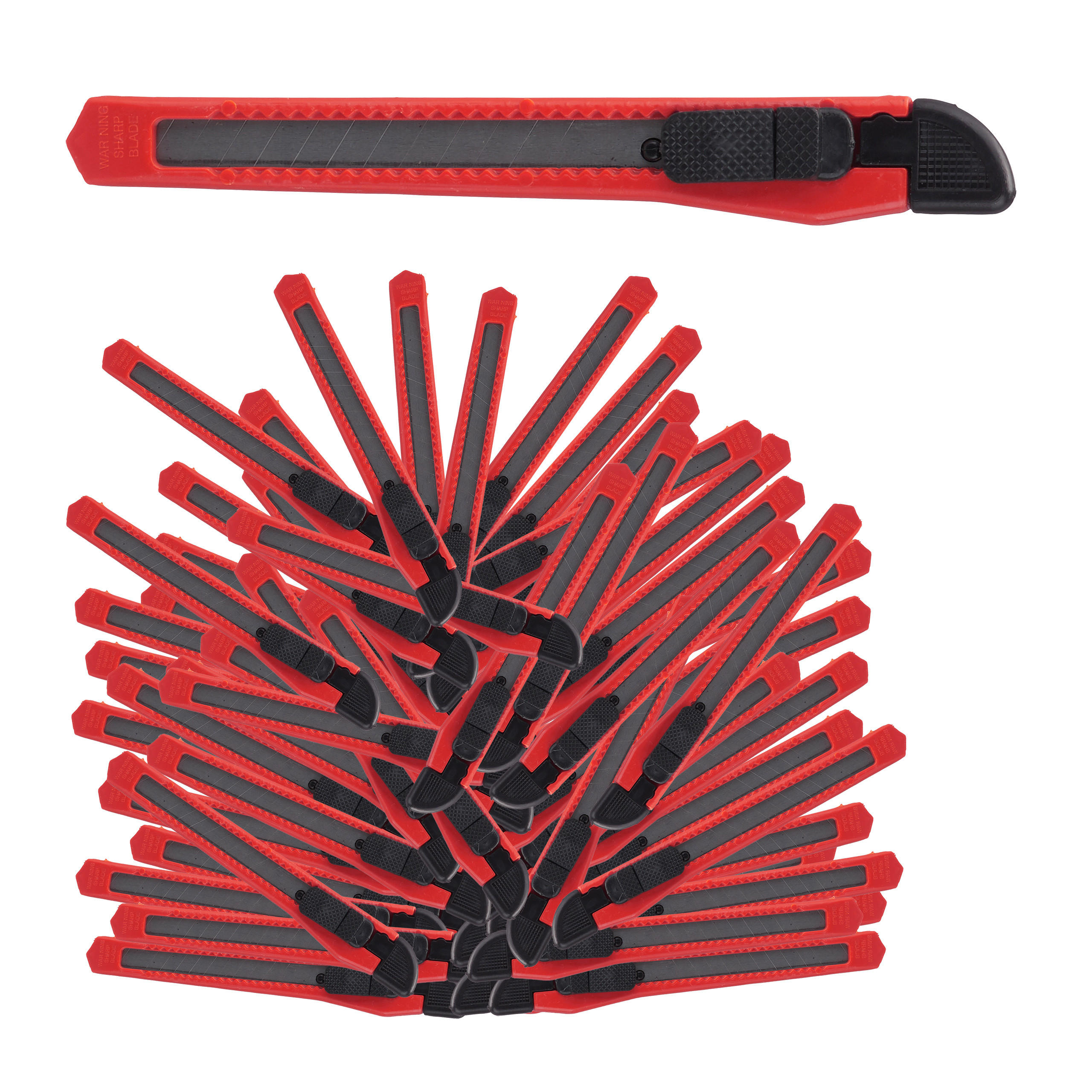100XCUTTERMESSER - Multicolor, Kunststoff/Metall (1.8/13/1cm) - Relaxdays