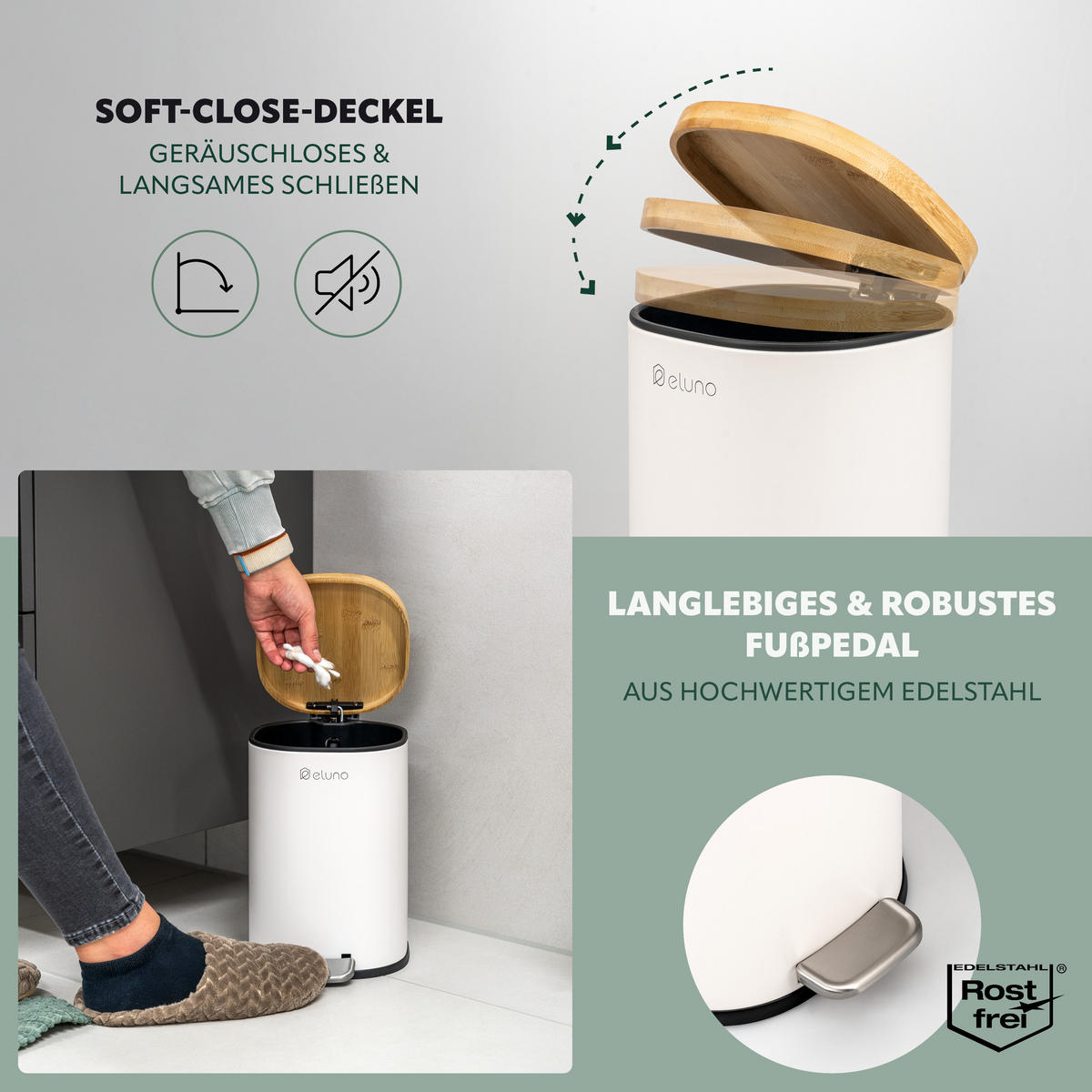 BADEZIMMER-SET FRAMURA 2tlg., weiß - Weiß, Metall (18.5/27.5/23cm) - eluno