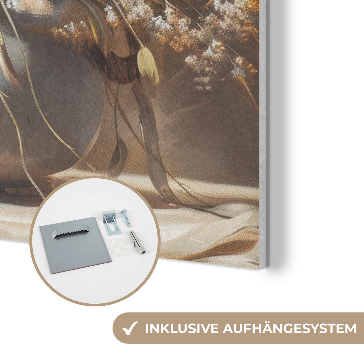 AKUSTIKBILD - Blumen - Vase - Stilleben - Beige - 50x70 - Creme, Kunststoff (50/70/0.9cm) - MuchoWow
