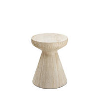 DESIGN-HOCKER - Hocker im Travertin-Effekt, Höhe 45 cm - Beige - Beige, Stein (35/45/35cm) - Drawer