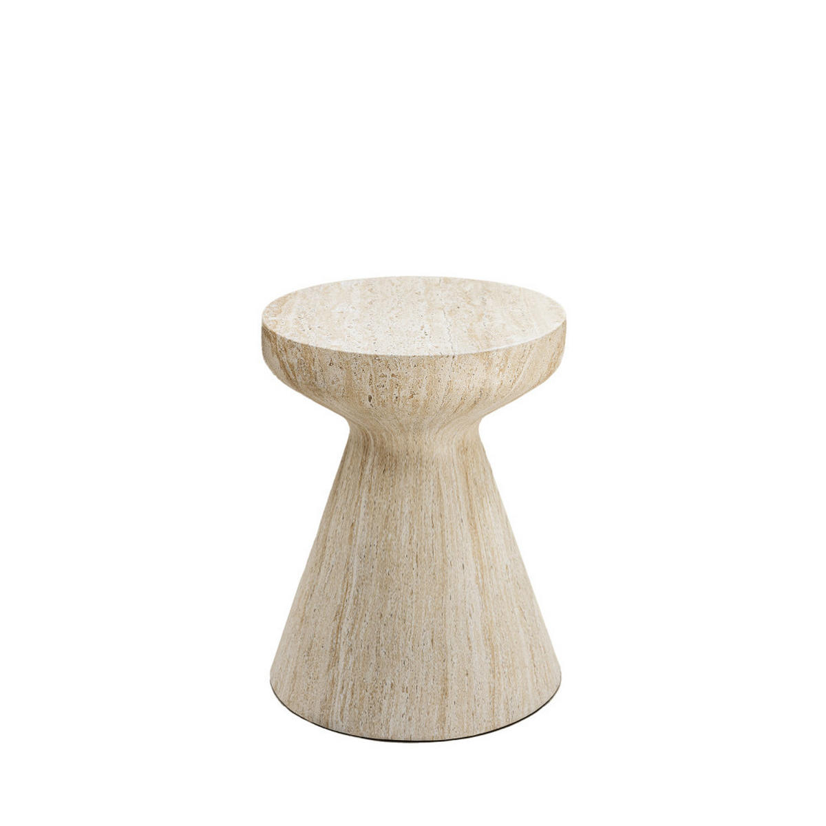 DESIGN-HOCKER - Hocker im Travertin-Effekt, Höhe 45 cm - Beige - Beige, Stein (35/45/35cm) - Drawer
